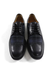 Load image into Gallery viewer, Gucci Black and Navy Tartan Oxford Shoes - 10
