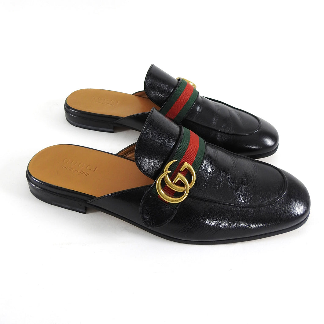 Gucci GG Black Mule Princetown Leather Slip-On Loafer - 10