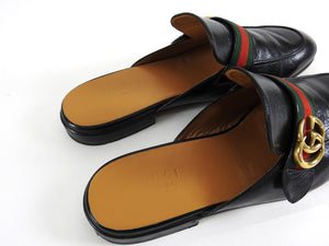 Gucci GG Black Mule Princetown Leather Slip-On Loafer - 10
