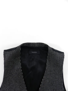 Gucci Black and White Wool Formal Vest - 36 