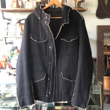 Load image into Gallery viewer, Shellac Raw Edge Pinstripe Parka Jacket - M
