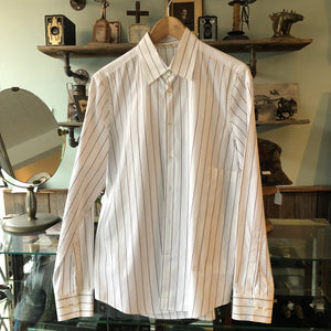 Marni Brown and White Pinstripe Shirt - L