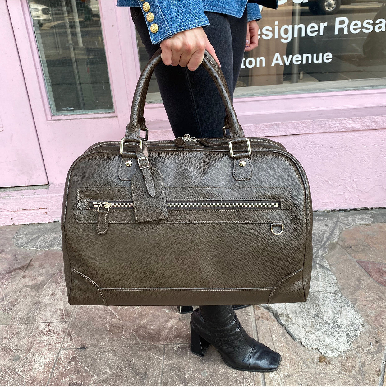 Louis Vuitton Brown Taiga Leather Stanislav Travel Duffle Bag – I