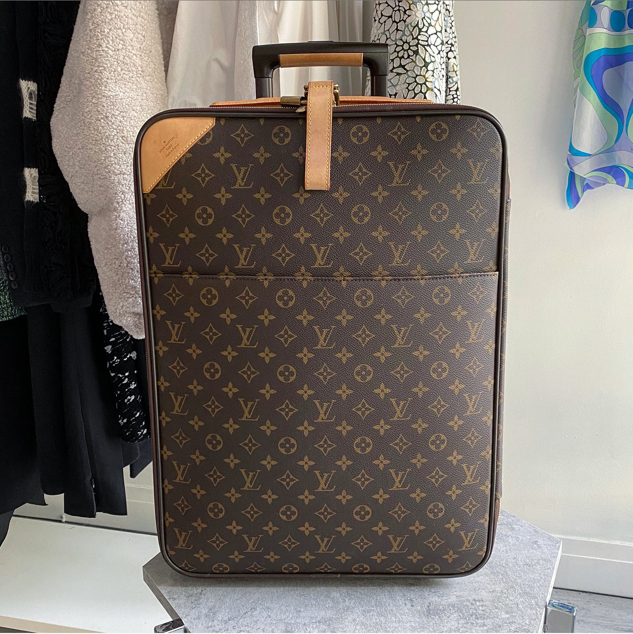 Pegase cloth travel bag Louis Vuitton Brown in Cloth - 17771985