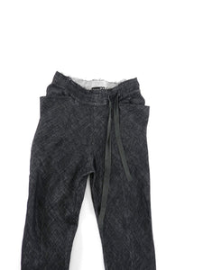 InAisce Grey Linen Trousers With Leather Drawstring - 34