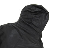 Load image into Gallery viewer, Inaisce Black Coated Canvas Long Hooded Zip Coat - L
