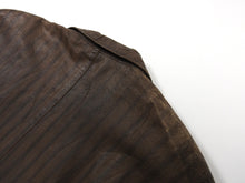 Load image into Gallery viewer, Issey Miyake Striped Brown Cropped Moto Jacket - S
