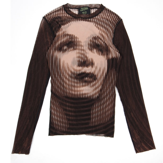 Jean Paul Gaultier Greta Garbo Mesh Top Brown Large