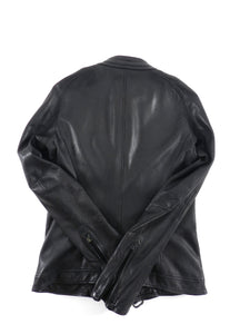Julius 7 Tokyo Fall 2012 Black Leather Slim Fit Moto Jacket - XS