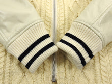 Load image into Gallery viewer, Junya Watanabe Comme Des Garcons Man Cable Knit Leather Sleeve Varsity Jacket - M
