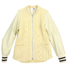 Load image into Gallery viewer, Junya Watanabe Comme Des Garcons Man Cable Knit Leather Sleeve Varsity Jacket
