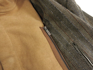 Kenzo Tan Herringbone Blazer with Detachable Hood - XL