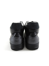 Load image into Gallery viewer, Lanvin Black and White Leather Suede Mid Top Lace Up Sneakers - 8
