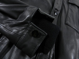 Lanvin Black Aviator Leather Jacket - L
