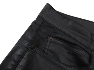 Alexander McQueen Waxed Denim Black Pants - 31