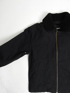 Margaret Howell MHL Waxed Jacket with Removable Wool Liner and Fleece Collar Black Small