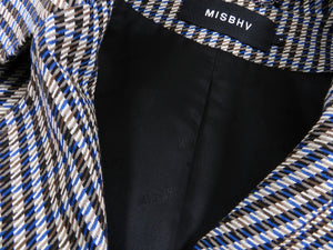 Misbhv Grey Dogtooth Oversized Coat - M