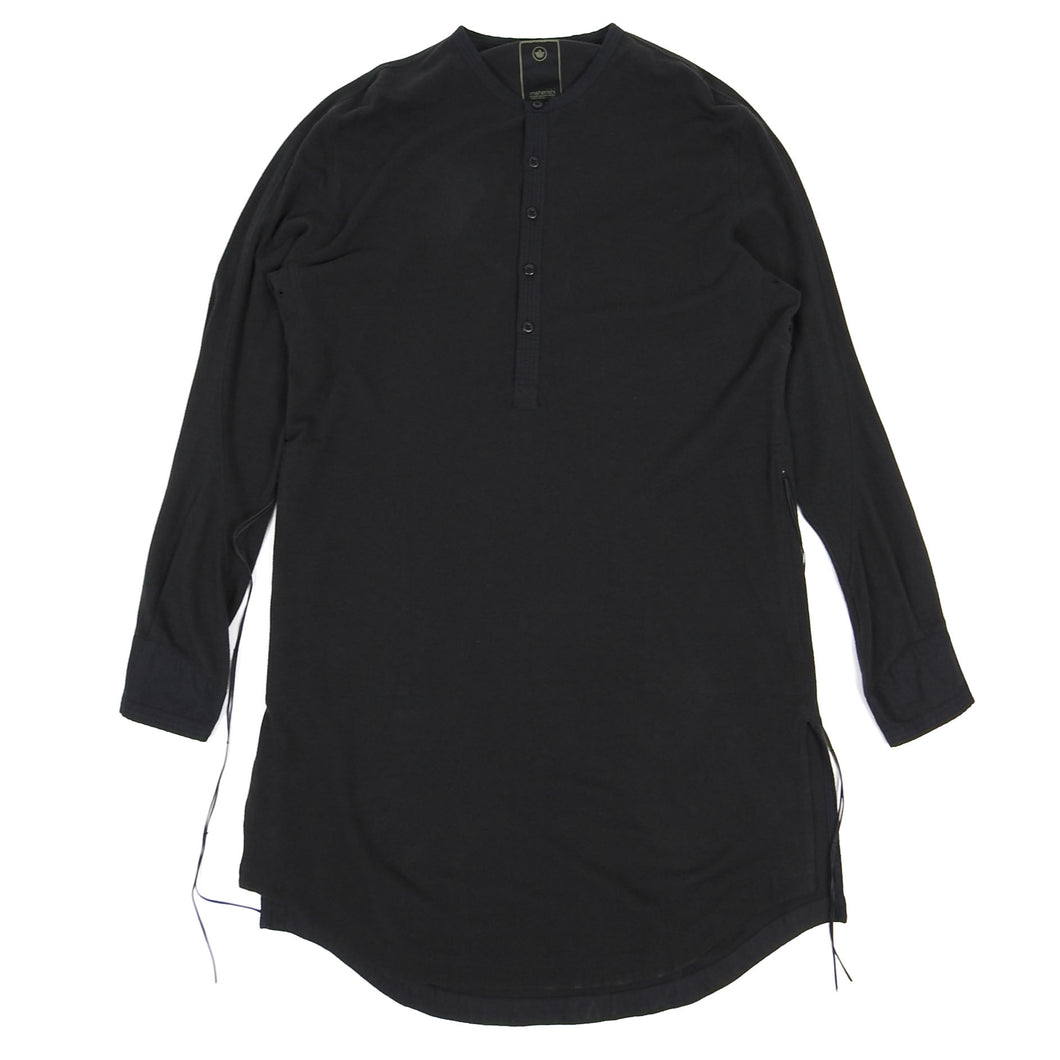 Maharishi Long Pique Cotton Shirt Black Large
