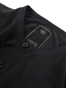 Maharishi Long Pique Cotton Shirt Black Large