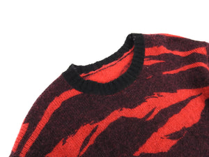 Maharishi Red Tiger Camo Wool Knit Sweater - L