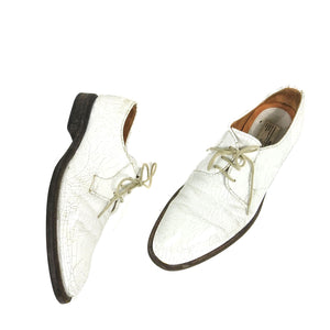 Margiela Replica Ceremonial Military Cracked Leather Derbies White 41