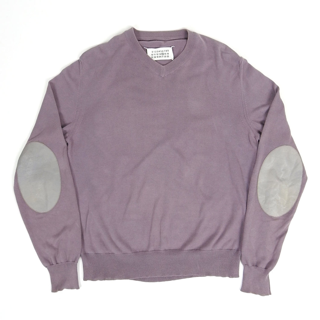 Margiela Elbow Patch V-Neck Sweater Purple Small/Medium