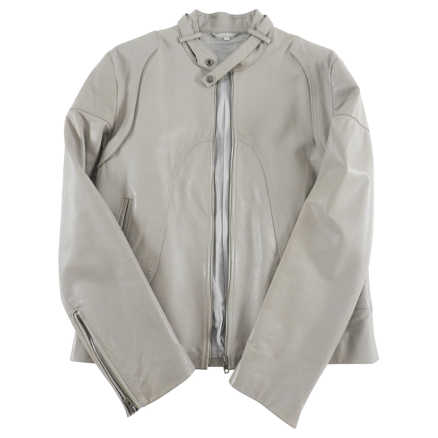 Maison Margiela Light Grey Moto Cafe Racer Jacket - L – I