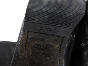 Marsell Black Waxed Suede Side Zip Distressed Boot - 10.5