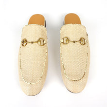 Load image into Gallery viewer, Gucci Woven Princetown Mule Natural UK10
