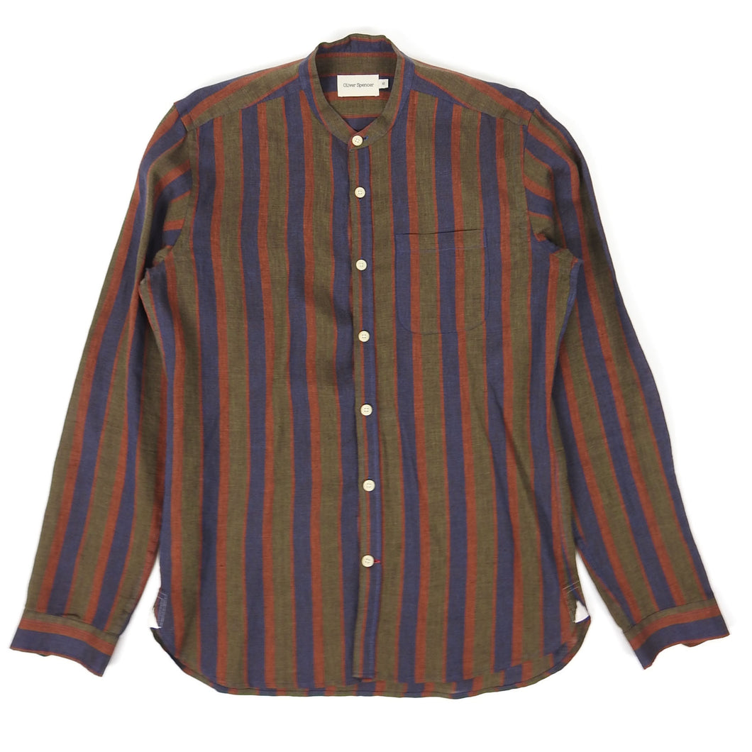 Oliver Spencer Striped Linen Shirt Size 15