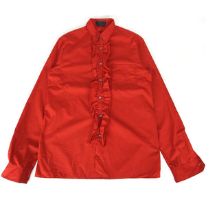 Prada Ruffle Shirt Red Size 39