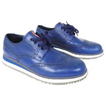 Load image into Gallery viewer, Prada Navy Spazzolato Leather Creeper Wingtip Sneaker - 11
