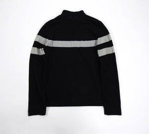 Prada Sport Black and Grey Banded Zip Up Long Sleeve Top - L