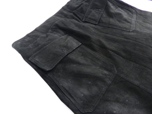 Rick Owens Black Suede Cargo Cropped Trouser - XS