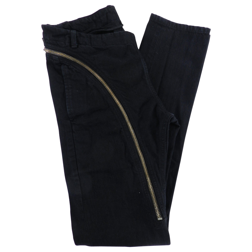 Rick Owens DRKSHDW Asymmetric Zip Black Trousers - XS