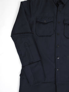 Sacai AW’16 Frayed Overshirt Coat Navy Size 2