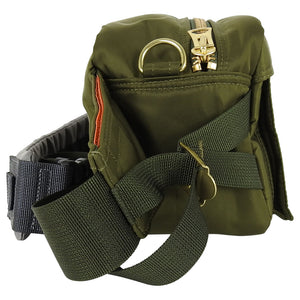 Sacai Army Green Nylon Cross-Body Belt Bag.