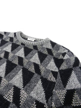 Load image into Gallery viewer, Saint Fall 2015 Laurent Grey Black &amp; Silver Geometric Knit Sweater - XS
