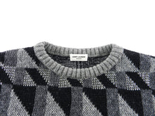 Load image into Gallery viewer, Saint Fall 2015 Laurent Grey Black &amp; Silver Geometric Knit Sweater - XS
