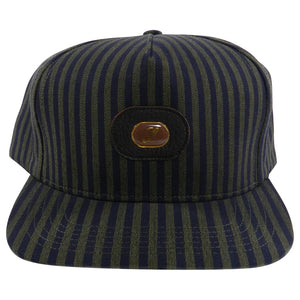 Supreme Navy Green Stripe Strapback Cap Hat