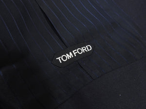 Tom Ford Slim Fit 3 Piece Navy Striped Suit - 42