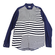 Load image into Gallery viewer, Tomorrowland Tricot Blue and White Denim Knit Stripe Shirt
