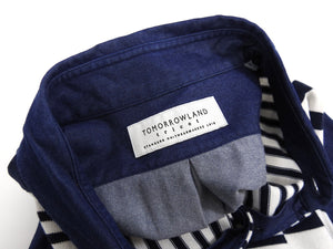 Tomorrowland Tricot Blue and White Denim Knit Stripe Shirt - M