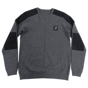 Versace Jeans Fall 2013 Grey and Black Sweater With Silver Logo - M