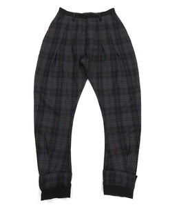 Vivienne Westwood Navy Grey and Brown Plaid Cropped Trousers