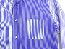 Load image into Gallery viewer, Wooster x Lardini Blue Pinstripe Panel Cotton Shirt - M
