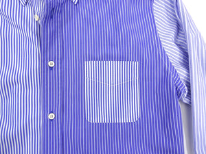 Wooster x Lardini Blue Pinstripe Panel Cotton Shirt - M