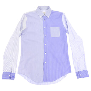 Wooster x Lardini Blue Pinstripe Panel Cotton Shirt