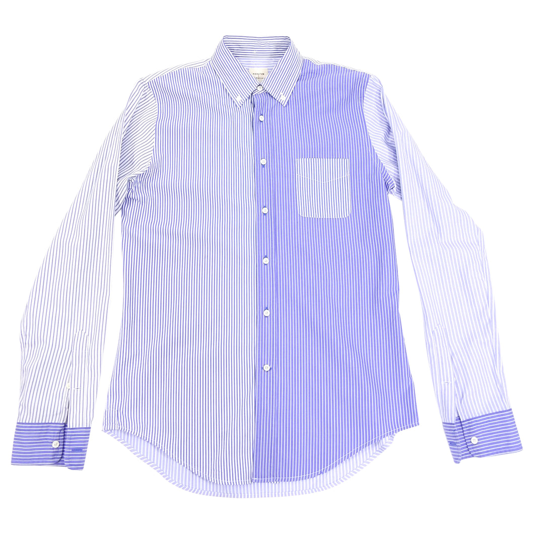 Wooster x Lardini Blue Pinstripe Panel Cotton Shirt