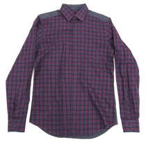 Load image into Gallery viewer, Z Zegna Burgundy and Grey Button Down Shirt
